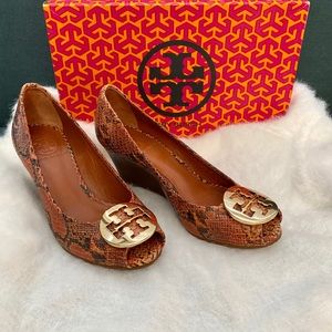 Tory Burch Sally Peep-Toe Wedges
